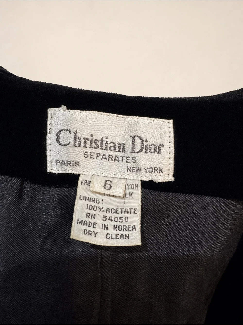 Dior Black Velvet Single-Button Tailored Blazer